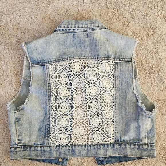 Chiqle Girls Junior Jean Blue Jacket Vest Sz L - Picture 3 of 13